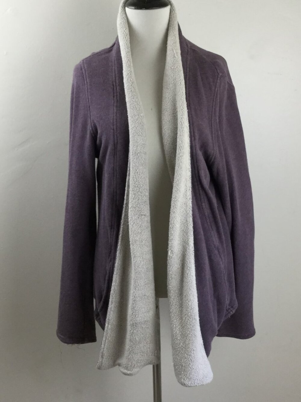 Pact Purple Open Front Sherpa-Lined Cardigan l